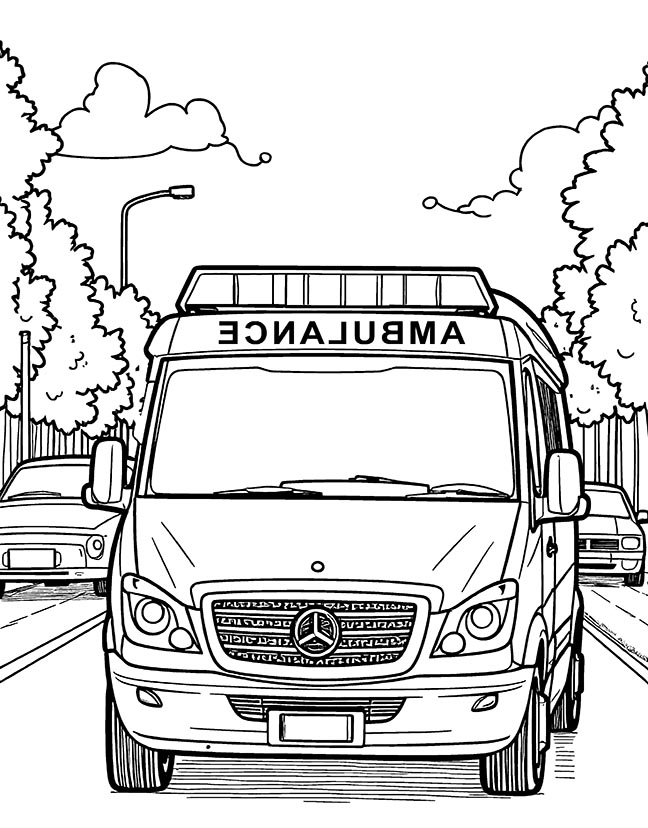 Special vehicle coloring page